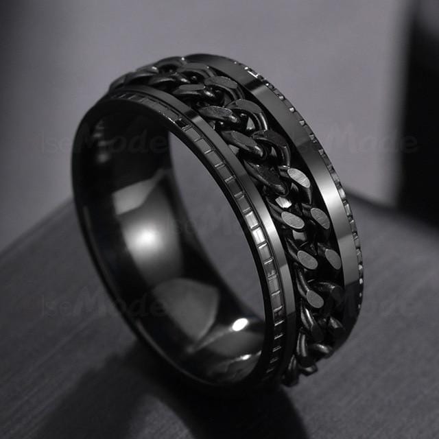 Stainless Steel Rotatable Mens Ring