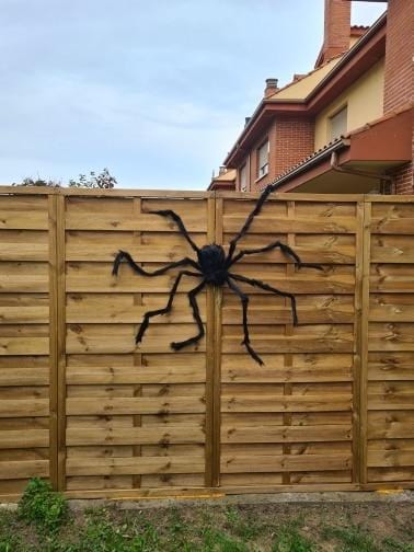 Black Furry Spider Halloween Decorations