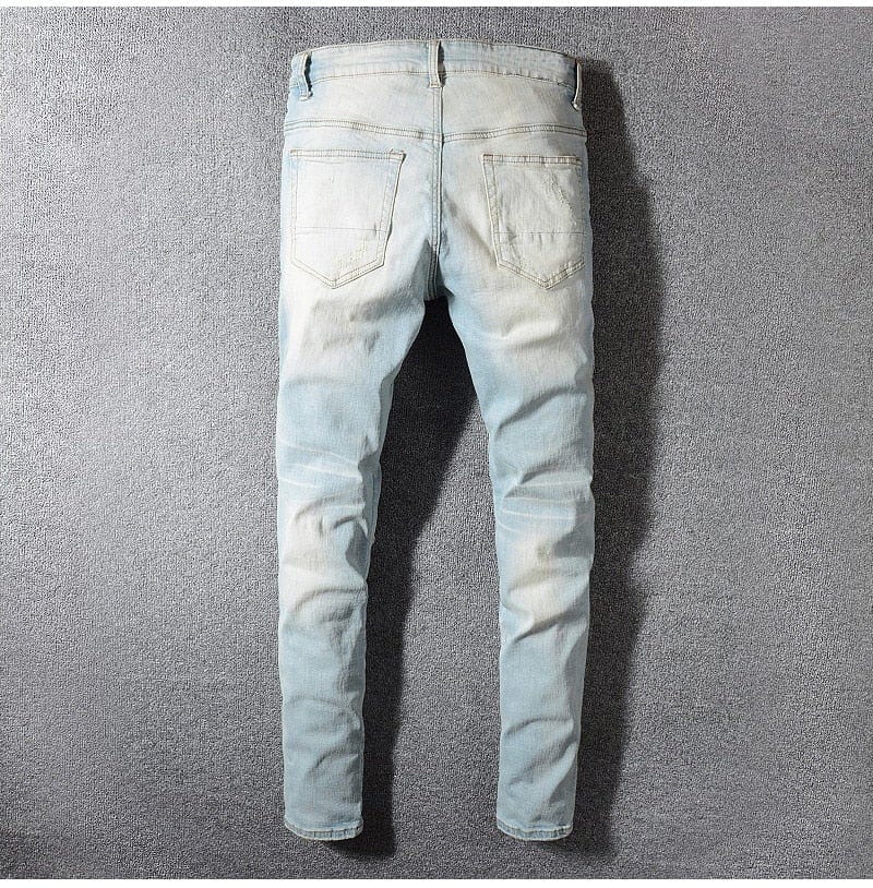 Light blue patchwork bandana Jeans