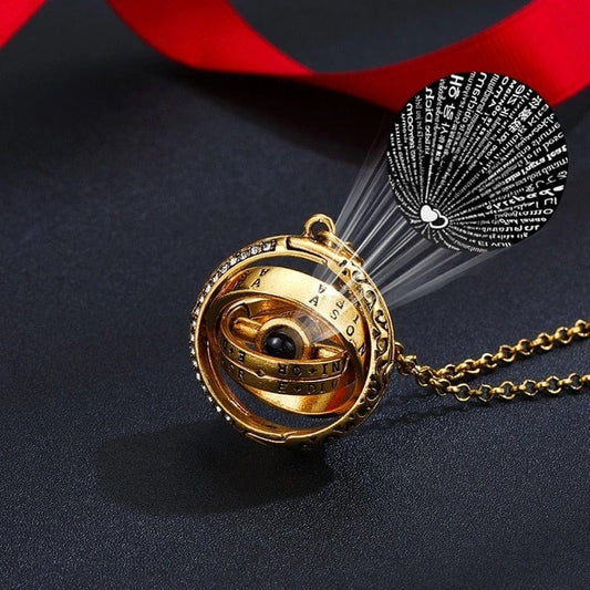 Openable Astronomical Ball Projection Necklace