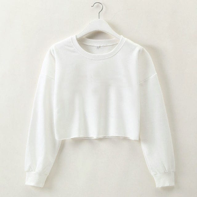 Women Casual Long Sleeve Cropped Top