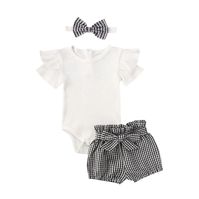 Summer Solid 3Pcs Infant Girl Outfits