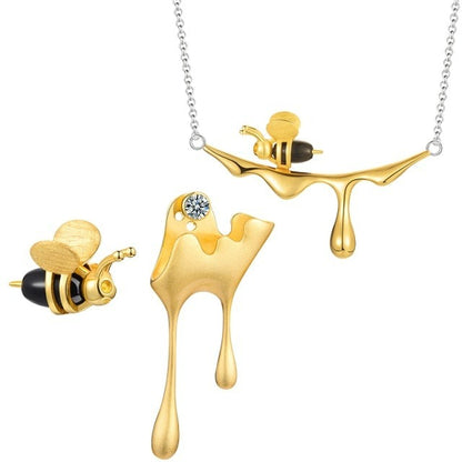 Women Dripping Honey Pendant Necklace