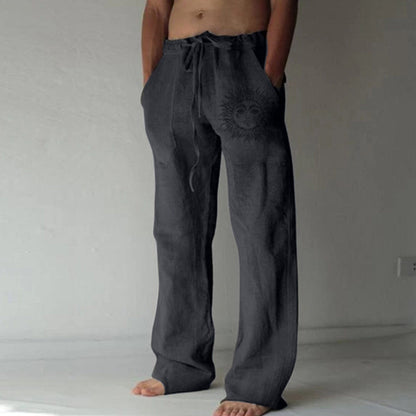 Men's Summer Breathable Solid Color Linen Trousers
