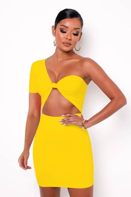 Sexy One Shoulder Cut Out Dress