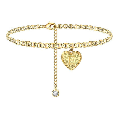 Delicate Heart Initials Anklets For Women
