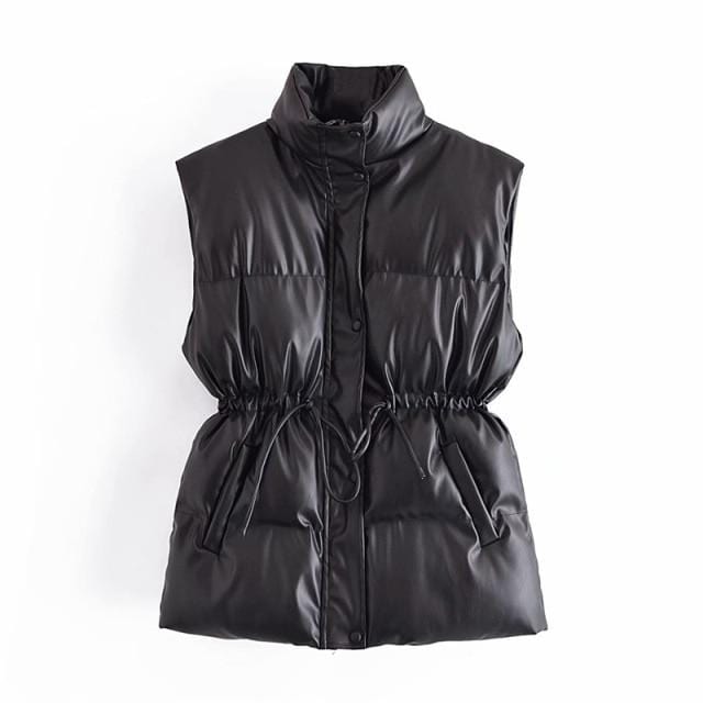 Women 2021 Fashion Leather Waistcoat