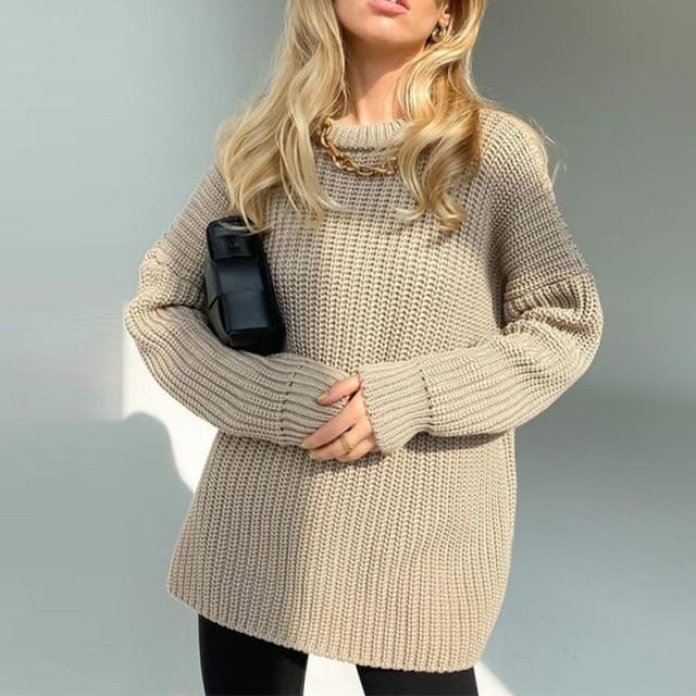 Women Knitted Long Sleeve Sweater