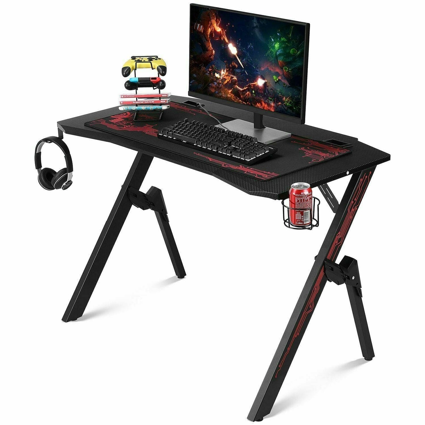 Black Matte Computer Gaming Desk