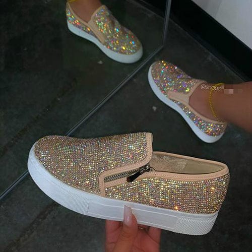 Women Glitter Design Loafers