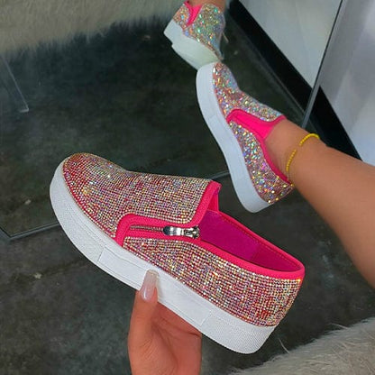 Women Glitter Design Loafers