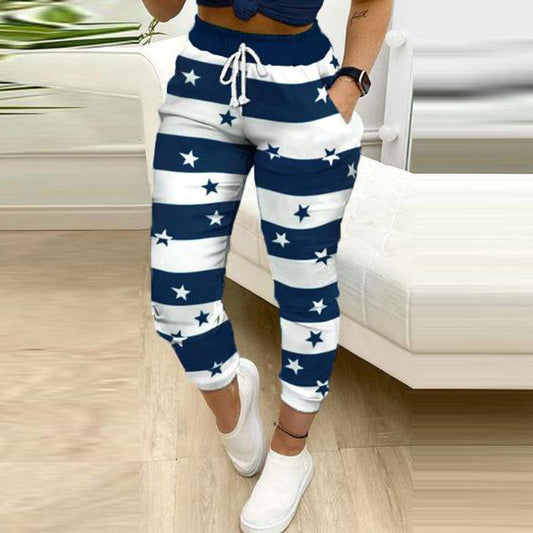 Women Elastic Waist Loose Pants