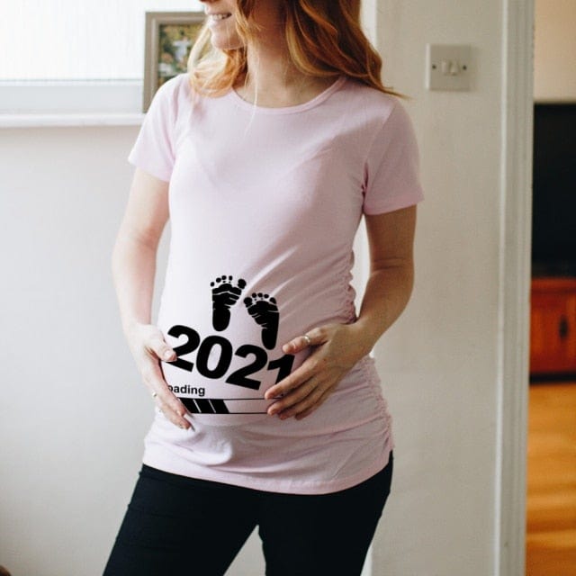 Women Printed Pregnant T Shirt