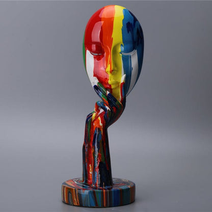 Colorful Woman Face Statues