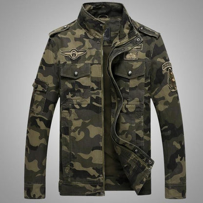 Mens Denim Camouflage Tactical Jacket