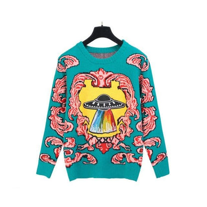 Women UFO Clouds Sweater