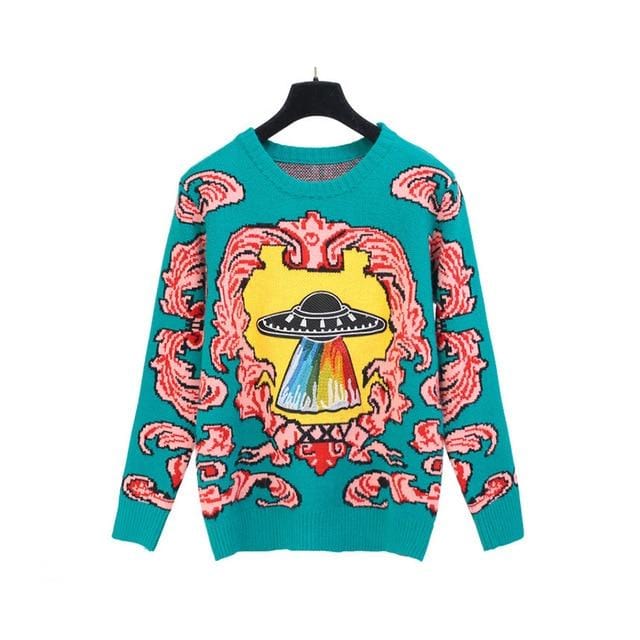 Women UFO Clouds Sweater